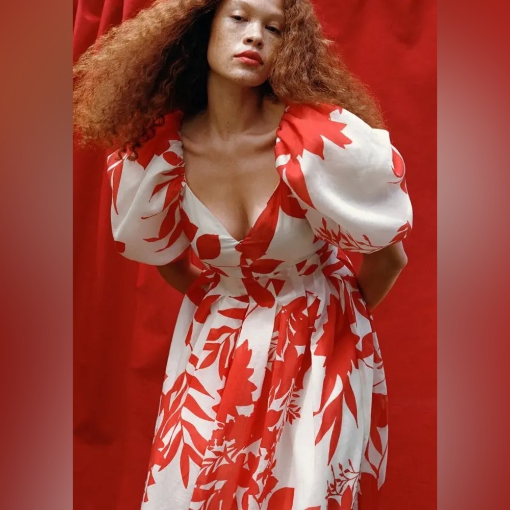 & Other Stories Voluminous Pleated Detail Maxi Dress size M 💥
